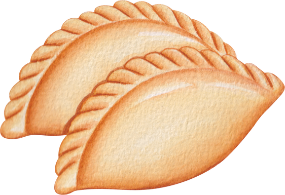 Empanadas hand drawn watercolor clipart